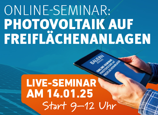 Online Seminar PHOTOVOLTAIK auf FREIFLÄCHENANLAGEN